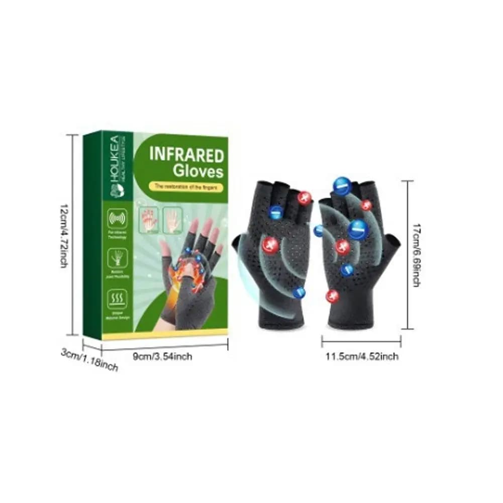 1 paire de gants pour soulager les douleurs articulaires, gants demi-doigts avec support de poignet pour soulager l'arthrite et réduire l'enflure des articulations