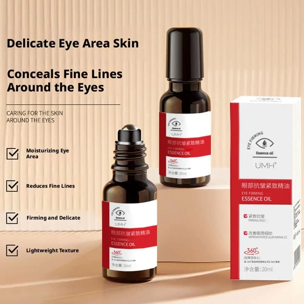 Huile Essentielle Raffermissante pour les Yeux : Lifting, Éclaircissement, Anti-Poches et Anti-Cernes, Soin des Yeux Léger et Non Gras