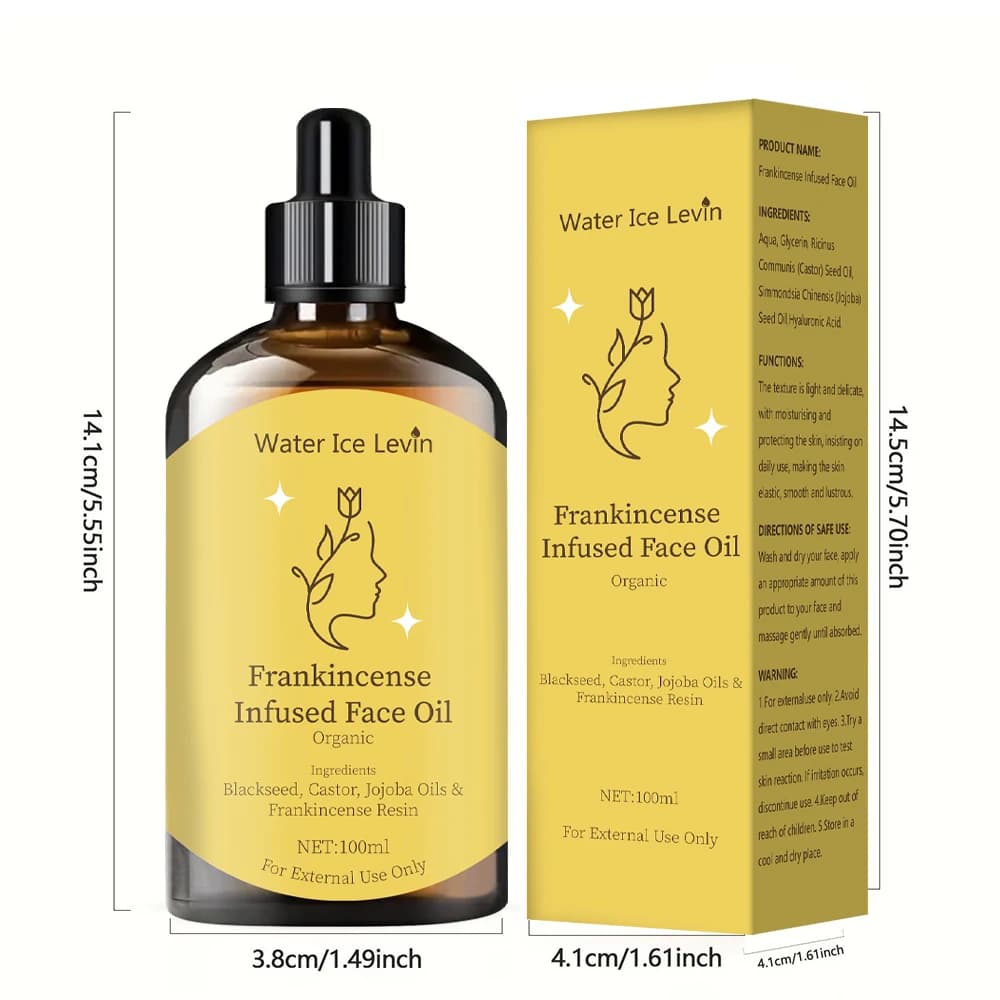 Huile faciale à l'encens - Hydrate et nourrit le visage et le corps | Sans alcool et contient de la glycérine | Convient à tous les types de peau | Convient pour le massage, la douche et la