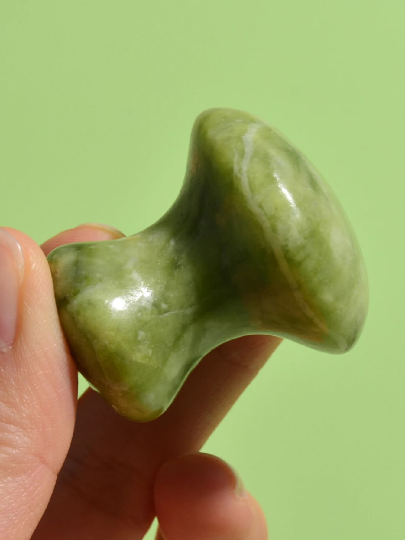 1 pièces naturel vert Quartz pierre masseur visage rouleau beauté champignon forme Massage yeux cou soin minceur santé beauté outils