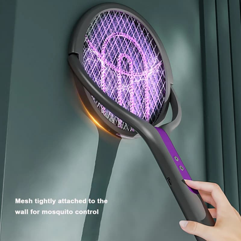 Raquette anti-insectes à tête rotative