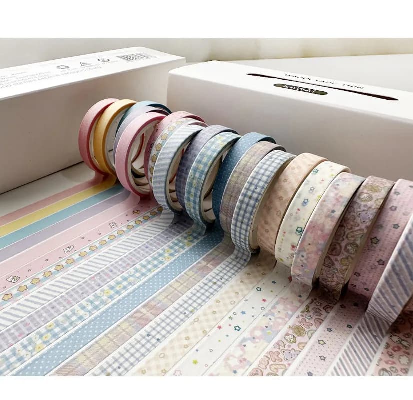 Lot de 20 rouleaux de ruban Washi vintage pour scrapbooking, journal créatif, papeterie, bandes adhésives décoratives, fournitures artistiques, autocollants cadeaux