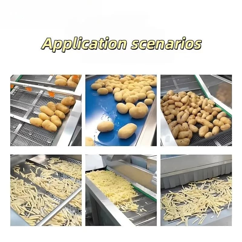 Ligne de production de frites avec filtre intégré et machine de friture continue pour purifier automatiquement l'huile