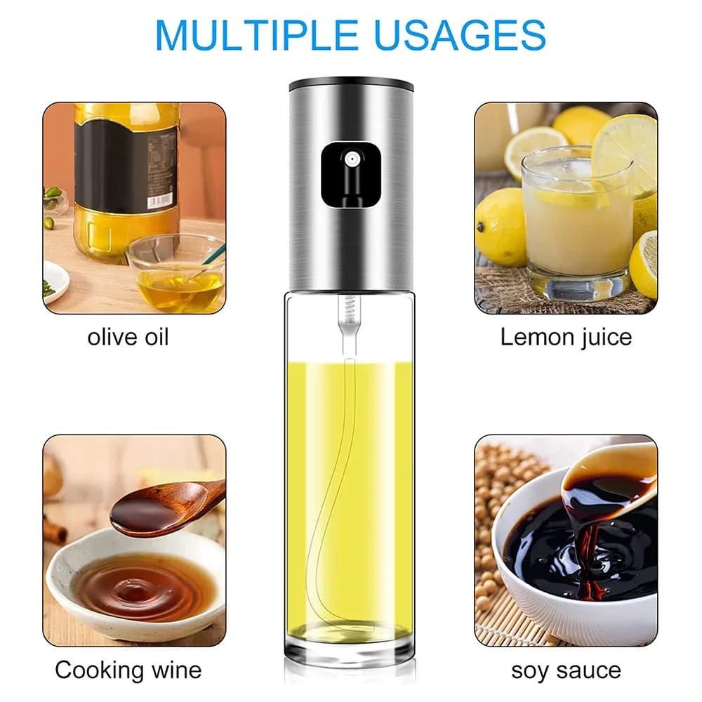 Bouteille de pulvérisation en verre, outil de cuisine, huileur de pulvérisation, bouteille d'assaisonnement, pompe, Pot d'huile, gril anti-fuite, pulvérisateur pour barbecue, distributeur d'huile