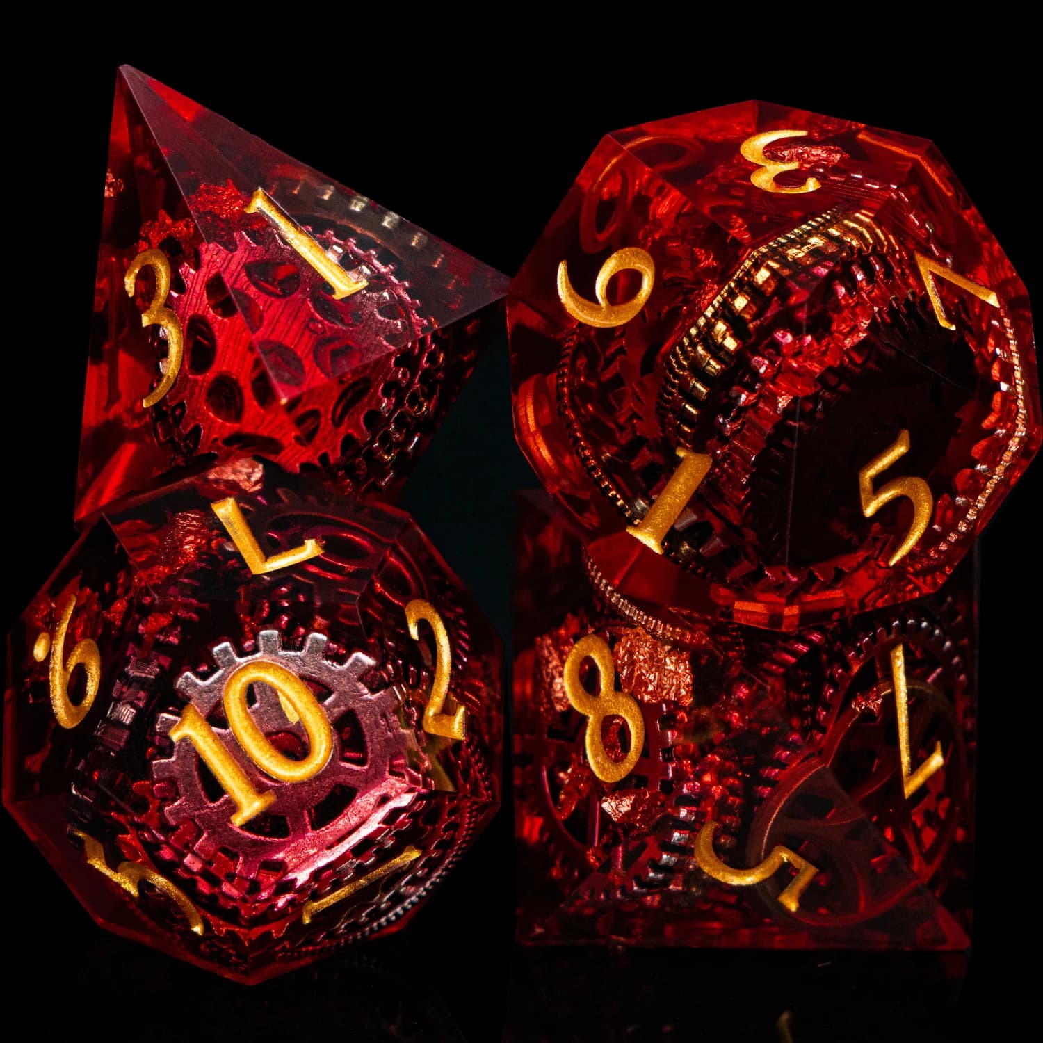 Dés à jouer D&D en résine rouge D20 à bords tranchants pour Dungeons & Dragons, Pathfinder et jeux de rôle polyédriques