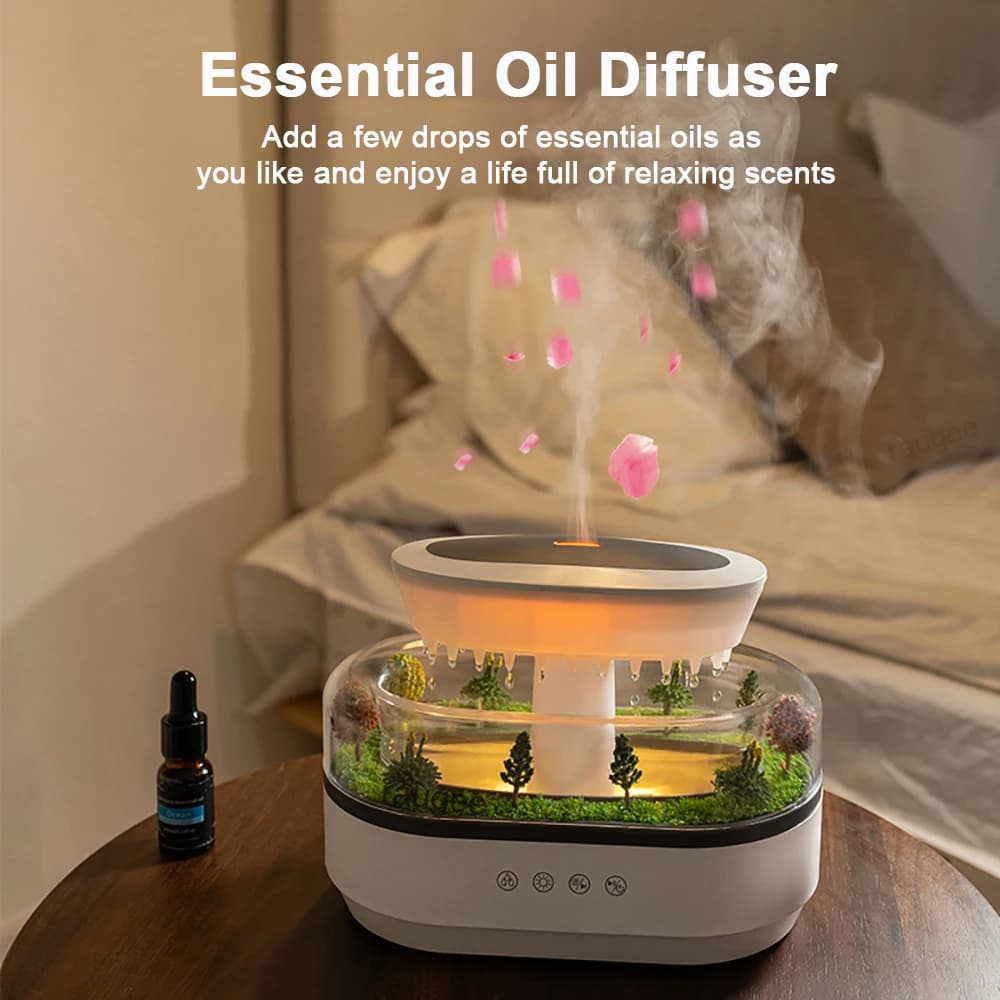 Humidificateur d'aromathérapie goutte de pluie humidificateur d'air couleur lumière blanc bruit diffuseur d'huile essentielle aromathérapie ultrasonique domestique