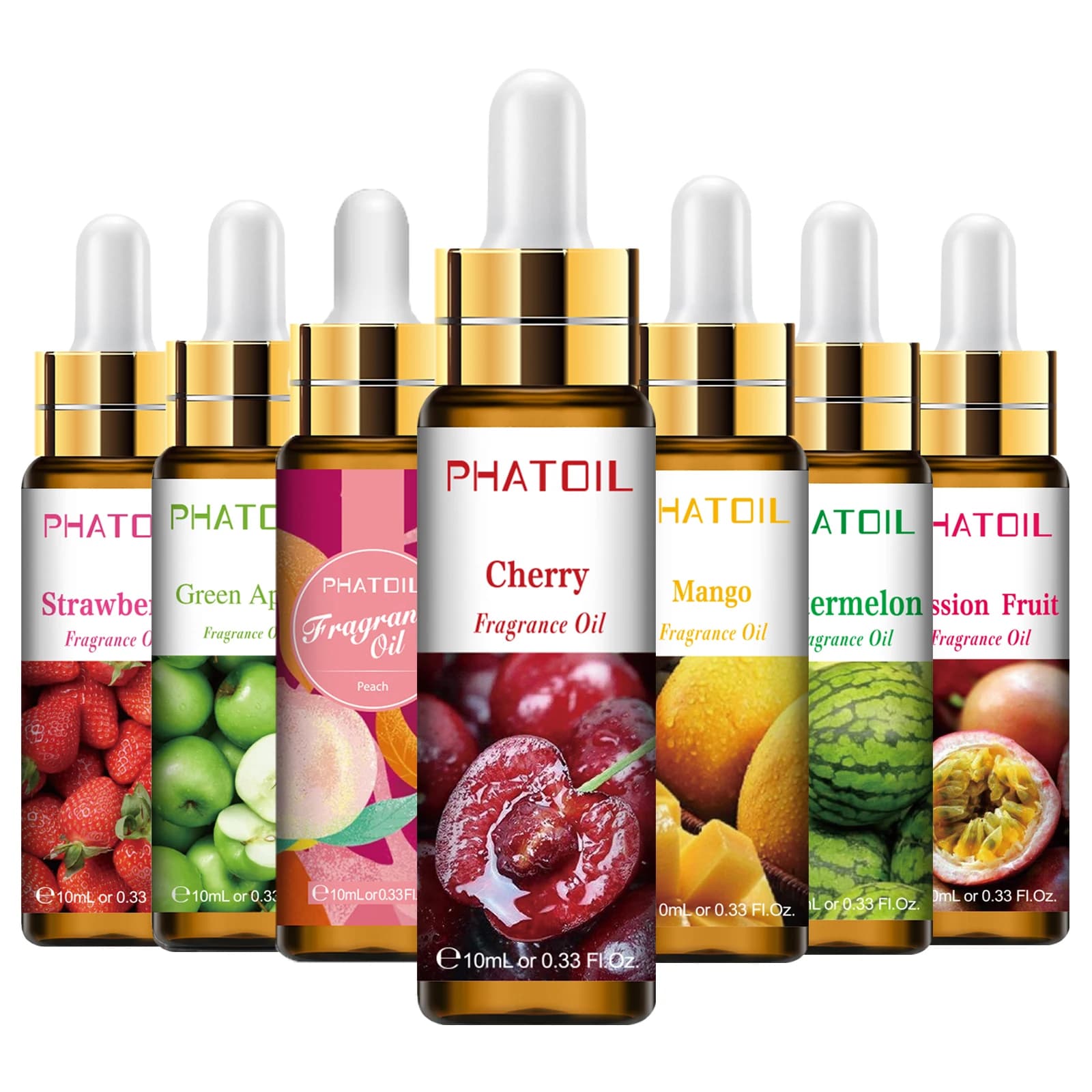 PHATOIL 1/3/9 pièces 10ml huile de parfum de fruits pêche fraise Passion fruits cerise mangue pastèque pomme arôme huiles de parfum