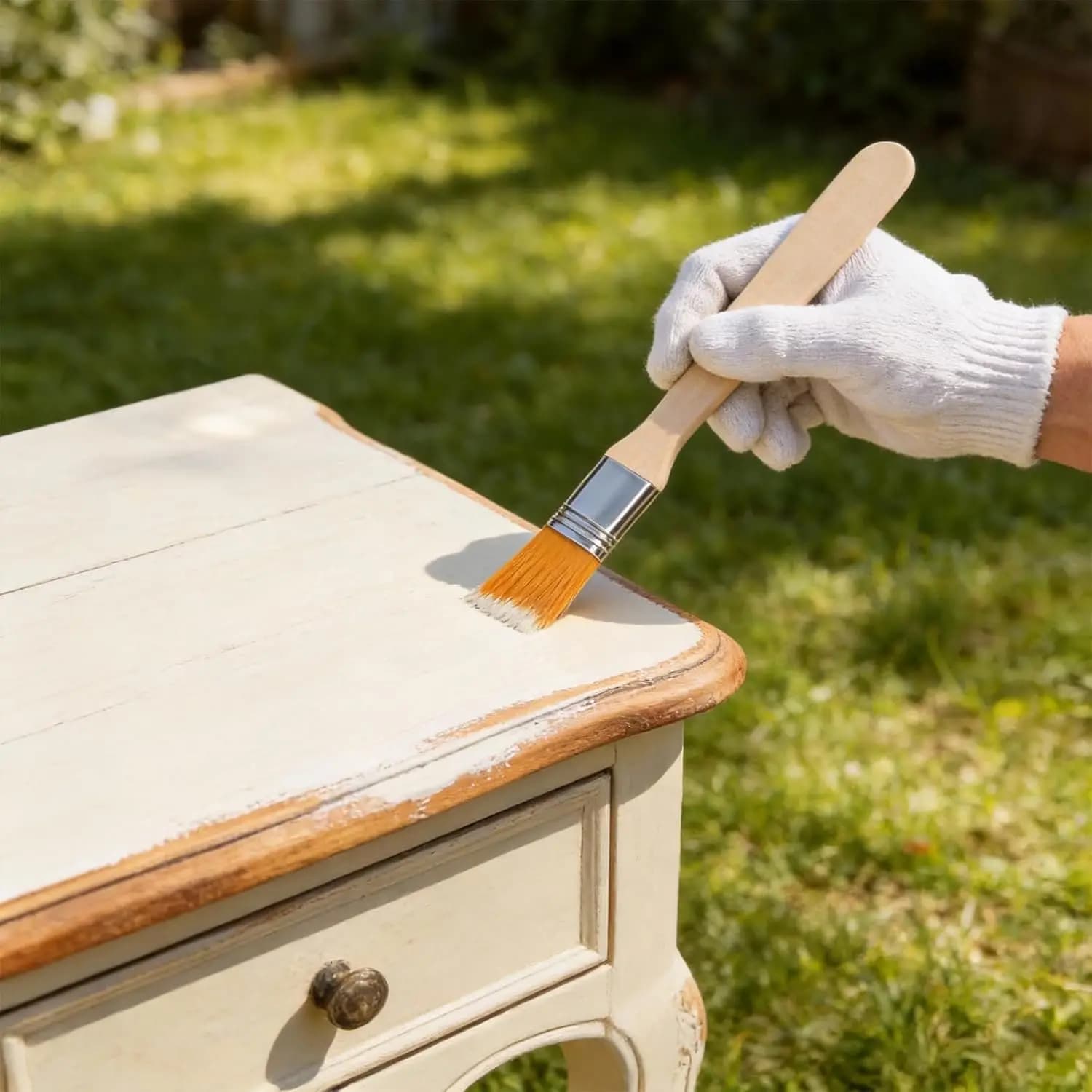 Ensemble de pinceaux de nettoyage à manche en bois pour peinture à l'huile, aquarelle, outils de peinture pour meubles, armoires et petits bordures