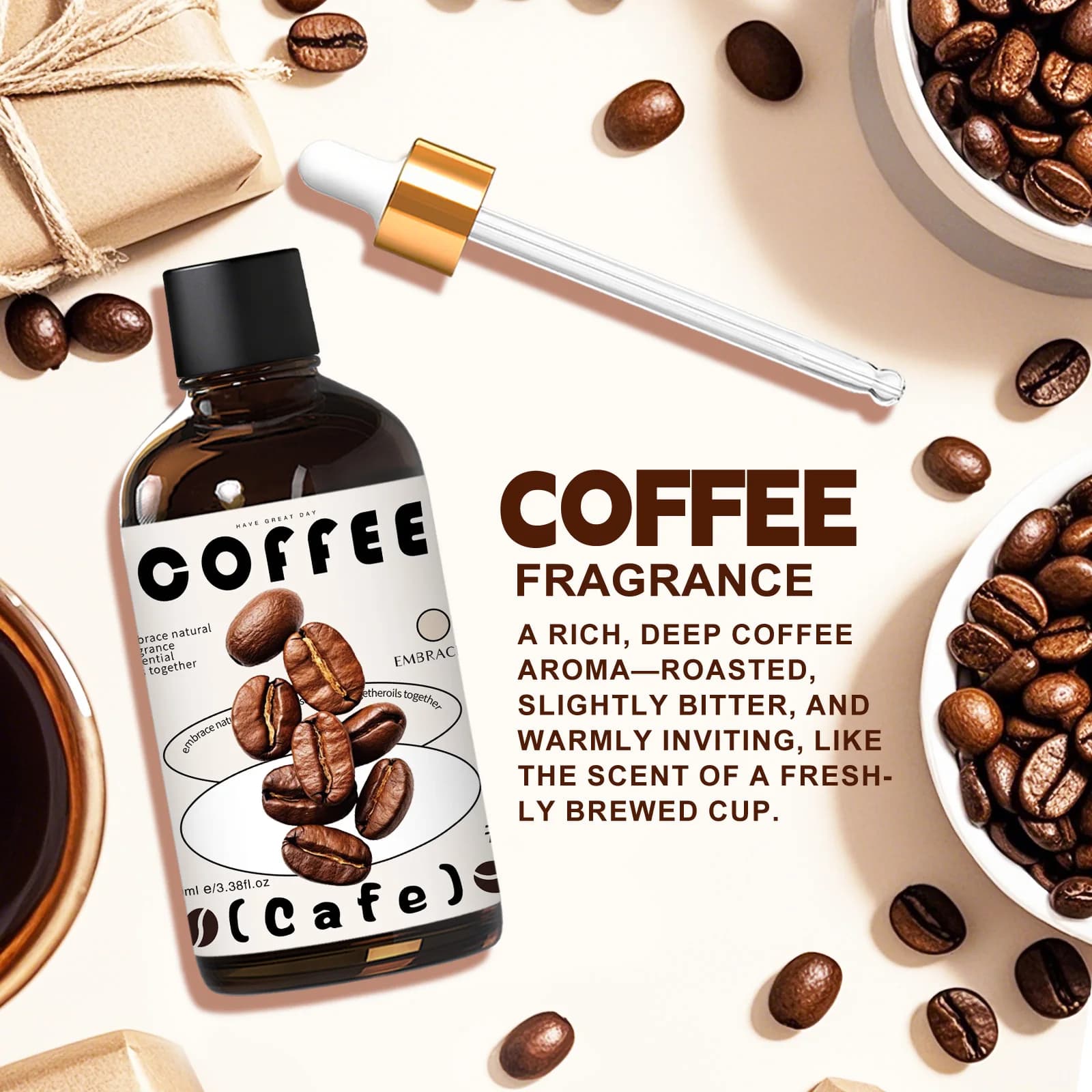 Huile essentielle de café 100 ml, huiles essentielles de qualité supérieure pour offrir en cadeau à des amis, aromathérapie