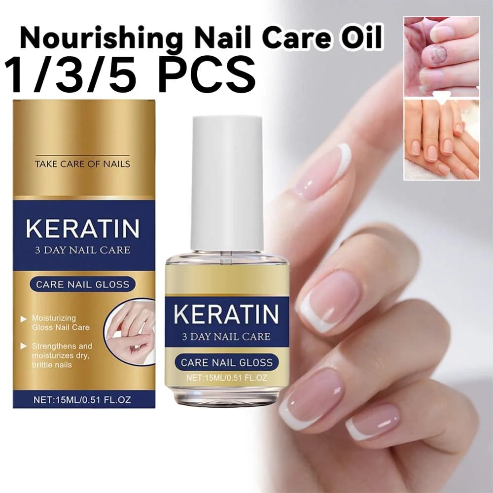 Huile de soin des ongles à la kératine 15 ml, soin 3 jours, renforce, hydrate les ongles secs et cassants, traitement nourrissant doux et brillant
