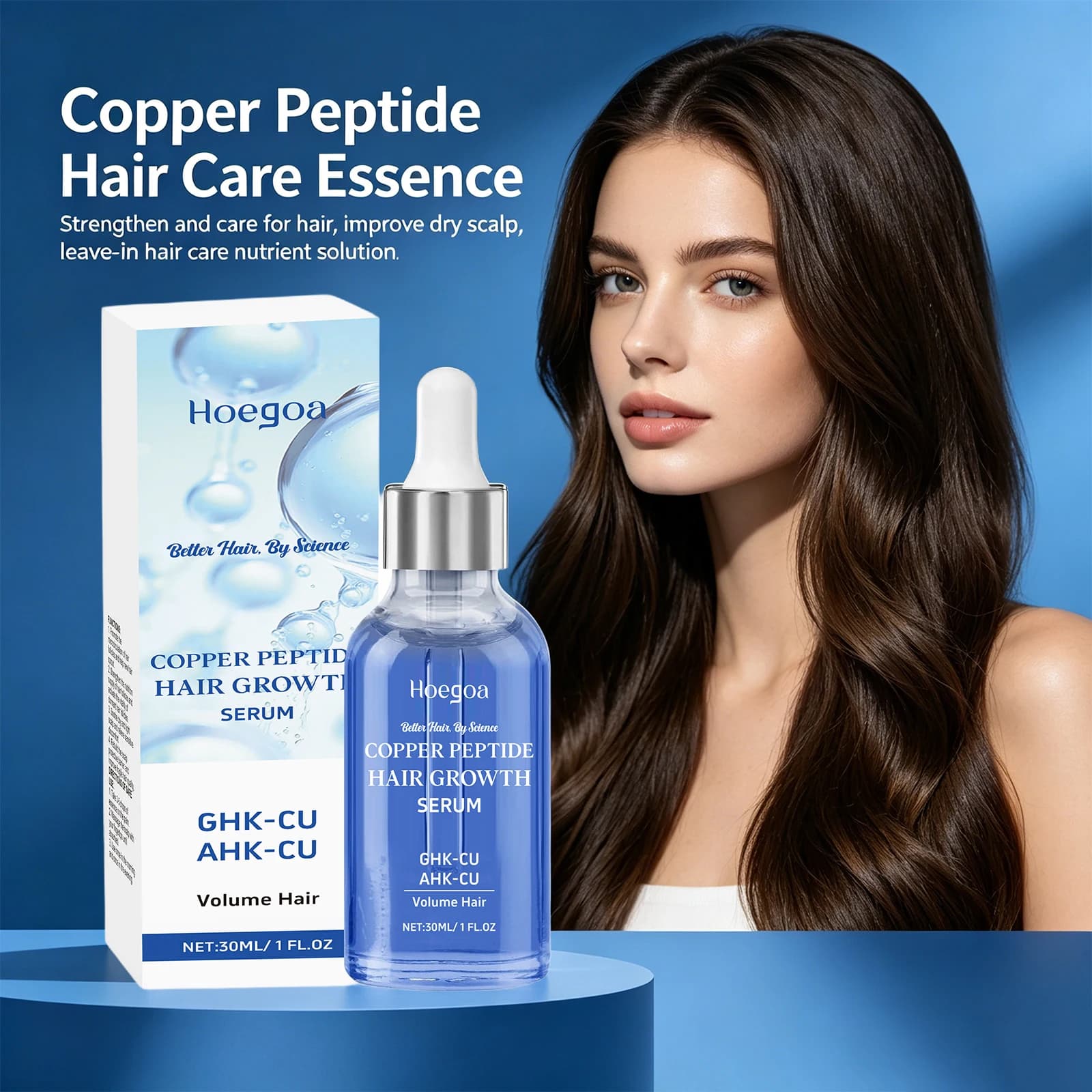 Sérum capillaire au cuivre et aux peptides pour cheveux secs et abîmés
