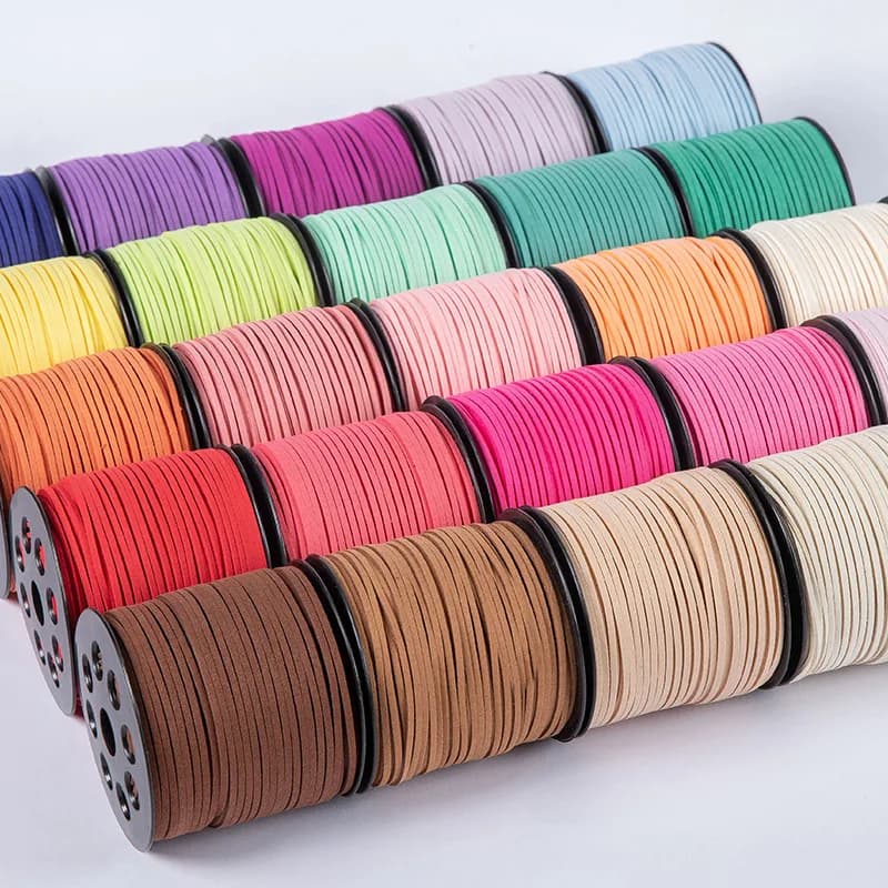 Ruban décoratif floral DIY de 45 m/rouleau, ruban en velours pour emballage de bijoux, fil, ficelle, cordon tressé en faux daim, cuir