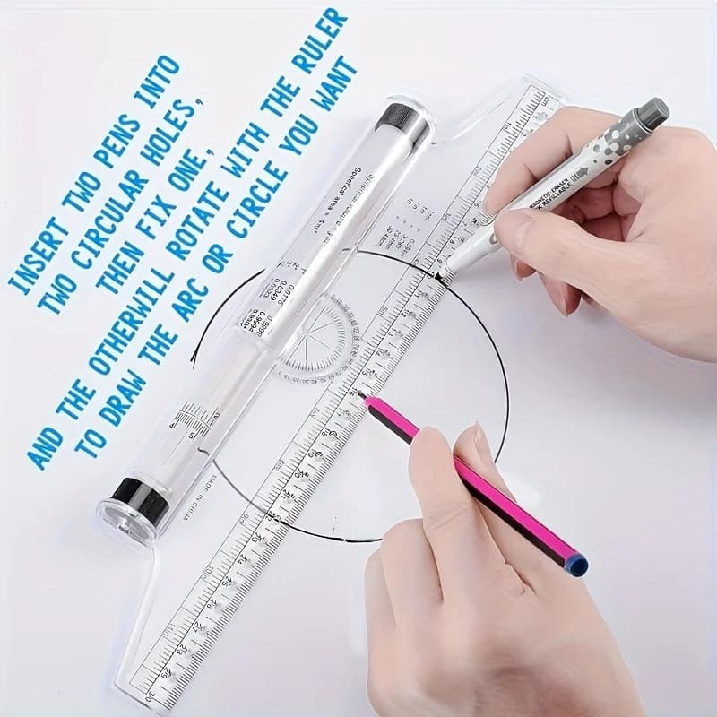 Règle multifonctionnelle en plastique pour mesurer la proximité, 2 pièces, conception de dessin, parallèle, idéale pour les écoles et les bureaux