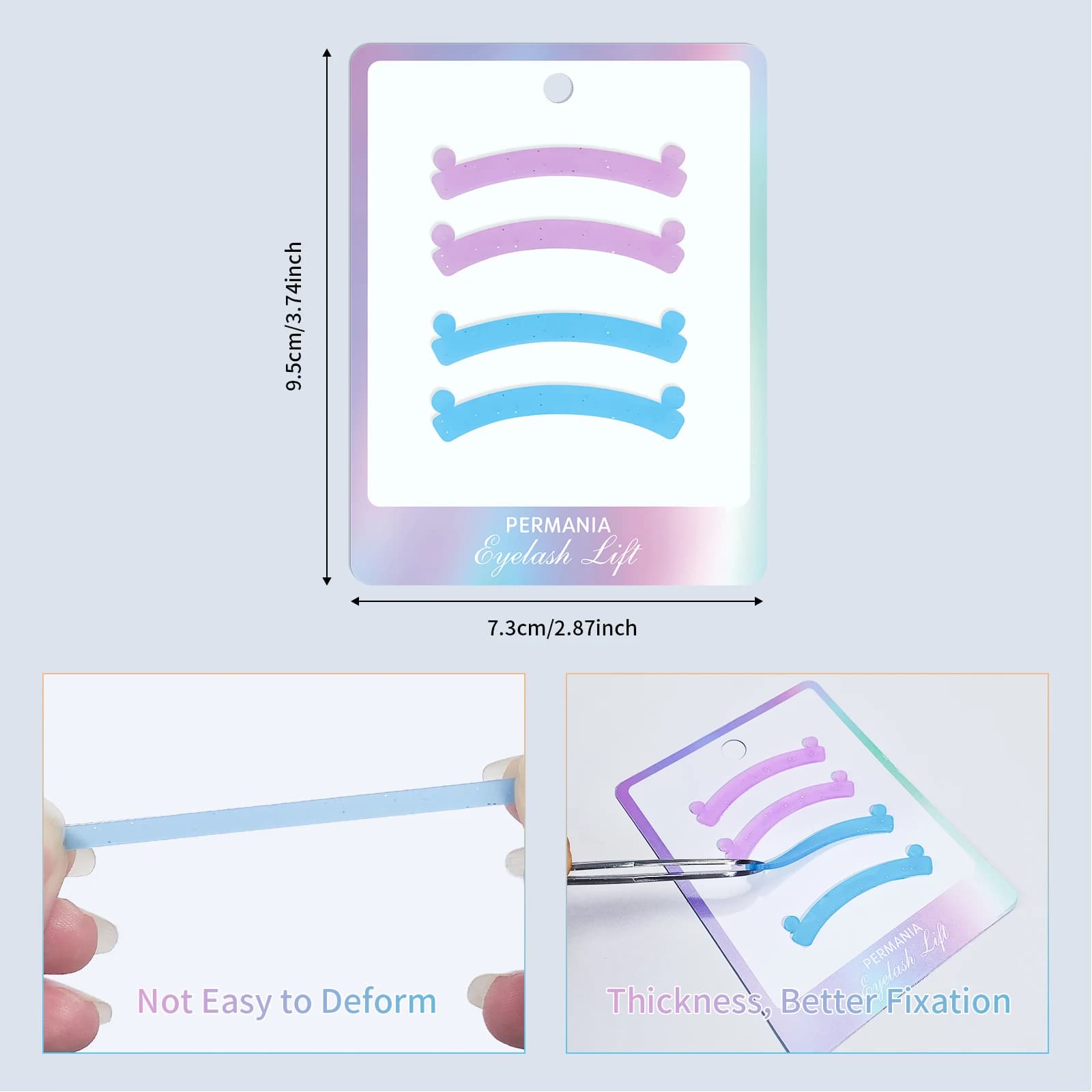 PERMANIA – ruban de levage de cils en Silicone, 4 pièces, tiges de cils, ruban doux et coloré, outil de levage de cils, rouleau de permanente Flexible multifonctionnel