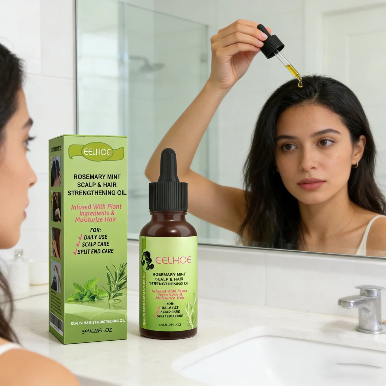 Huile fortifiante pour cuir chevelu et cheveux, réparation efficace du cuir chevelu abîmé, réduction des pellicules, contrôle du sébum, huile essentielle hydratante pour cheveux