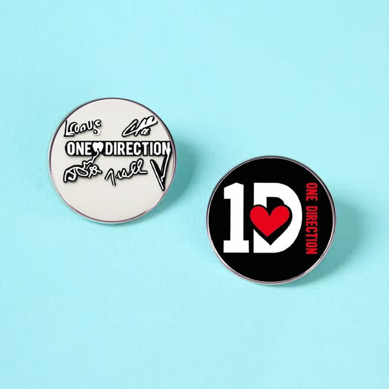 Broche de bande Pop One Direction, bande de chanteur à la mode, rouleau Ha, Badge en métal, sac à vêtements, accessoires, bijoux cadeaux pour amis