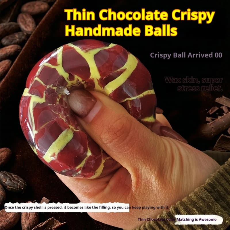 Balle anti-stress sonore ultra-douce en cire, faite à la main, saveur menthe, chocolat noir et matcha, pour adultes