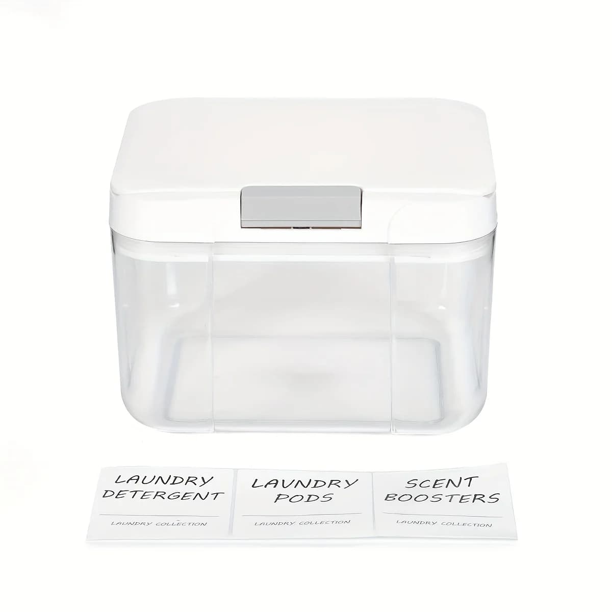 Porte-dosette à linge avec couvercle, conteneur de dosettes à linge, pop-up scellé et automatique, grande capacité, boîte de rangement pour dosettes de linge