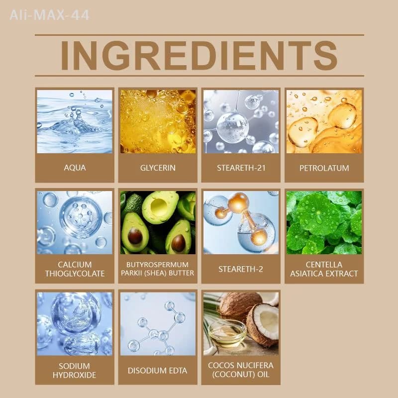 Crèmes dépilatoires pour le visage à l'huile de noix de coco 100g