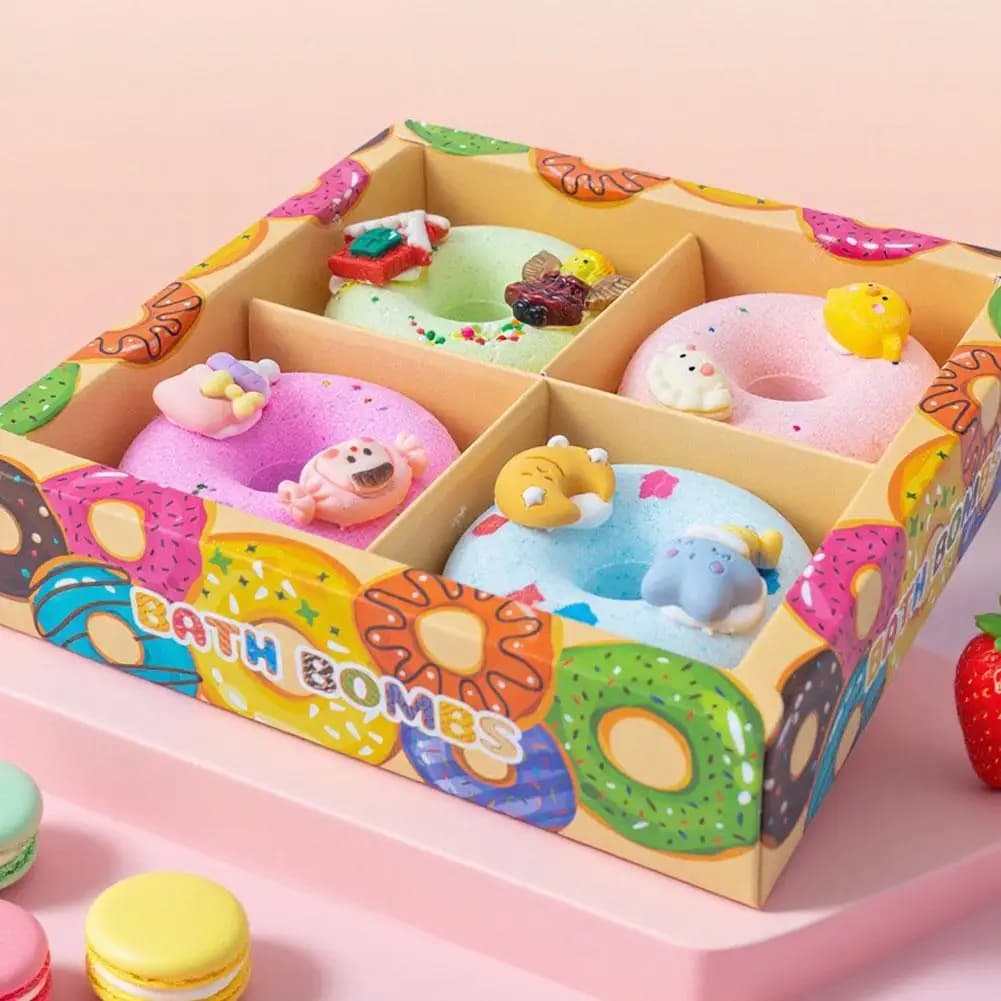 Bombes de bain en forme de donut aux huiles essentielles botaniques naturelles
