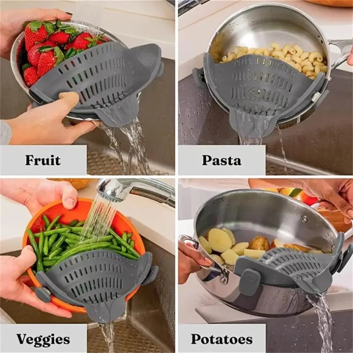 1 pièce, passoire, passoire à casseroles, passoire à Clip réglable pour casseroles et bols, passoire à casseroles de cuisine