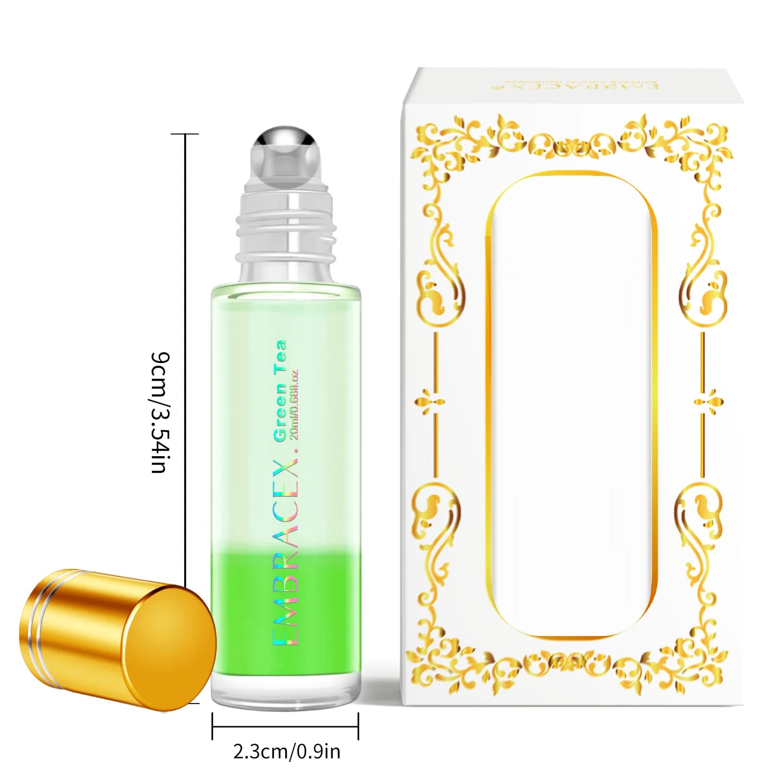Huile essentielle de thé vert en roll-on 20 ml, Huile parfumée pour diffuseur, Huiles pour la fabrication de bougies, Huiles pour garder la fraîcheur, Cadeaux de fêtes