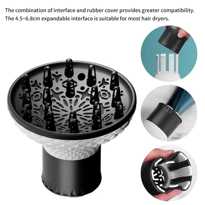 Nouveau diffuseur universel pour sèche-cheveux, accessoire pour cheveux bouclés et ondulés, pour un séchage uniforme des cheveux, outil de soin des cheveux