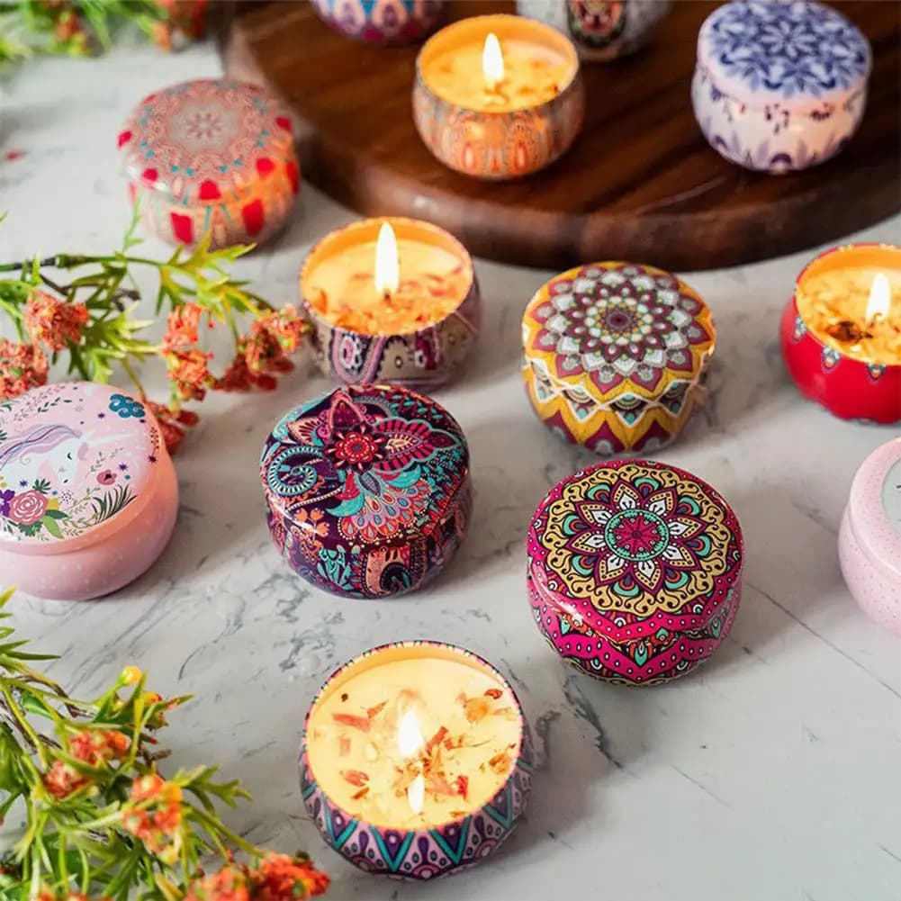 Bougie parfumée pour la maison, cire de soja, aromathérapie à la lavande, rose, jasmin, etc. Cadeaux d'huiles essentielles végétales et de fleurs séchées