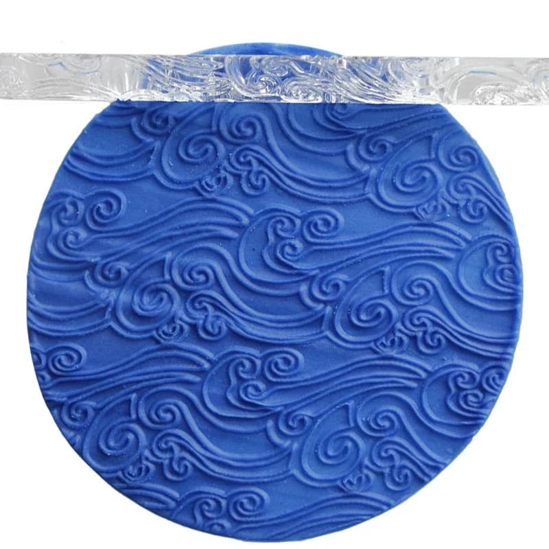 Rouleau à pâtisserie en acrylique conçu pour Impression de gâteau Fondant, rouleau à pâtisserie, accessoires de cuisine, outils de cuisson en gaufrage, 1 pièce