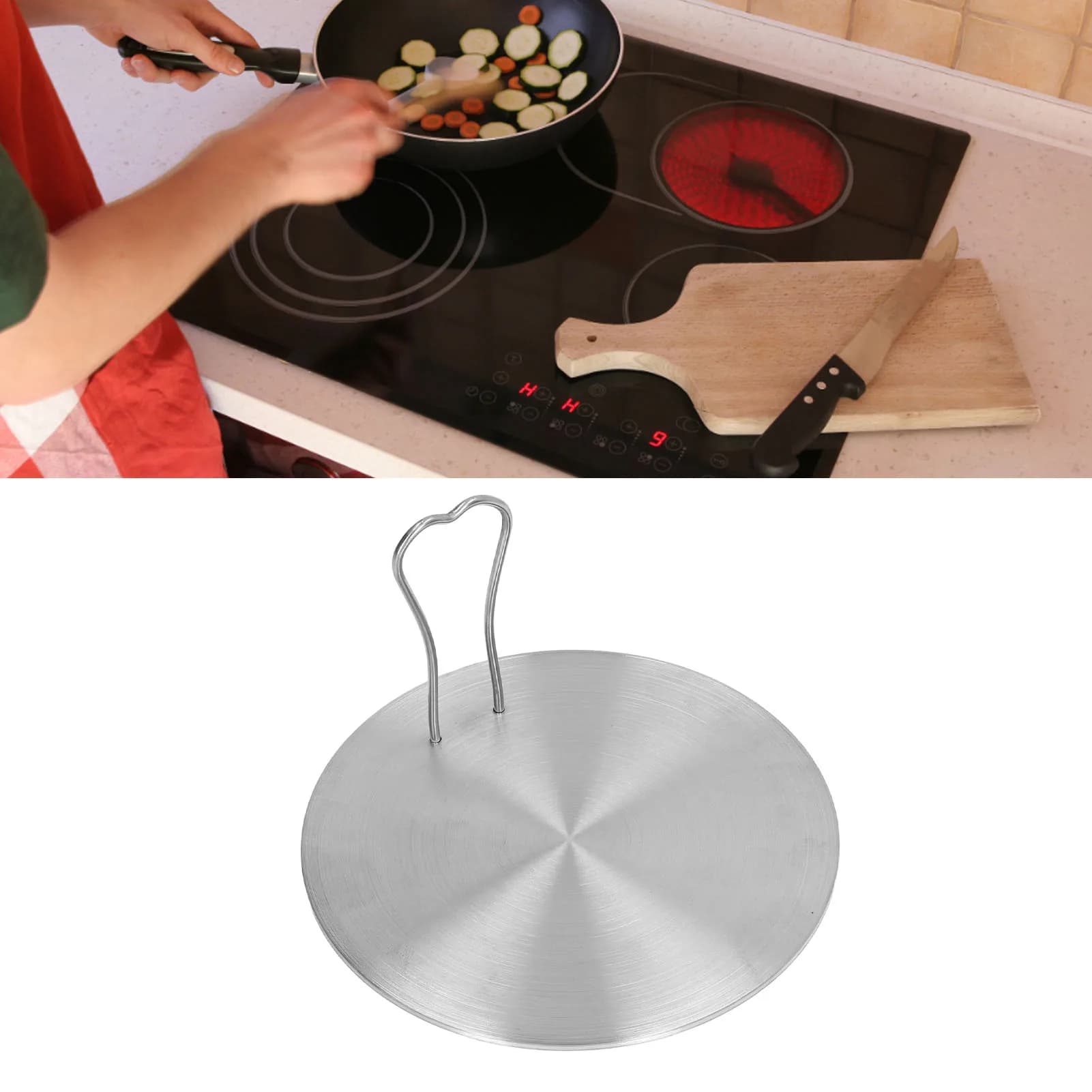 Plaque de cuisson diffuseur de chaleur avec poignée sûre et pratique