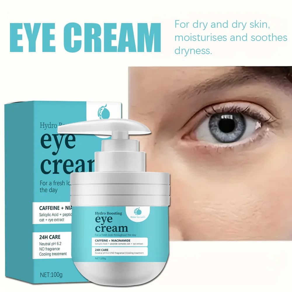 100g Crème hydratante pour les yeux : caféine + acide aminosalylique niacin + complexe peptidique + extrait de seigle