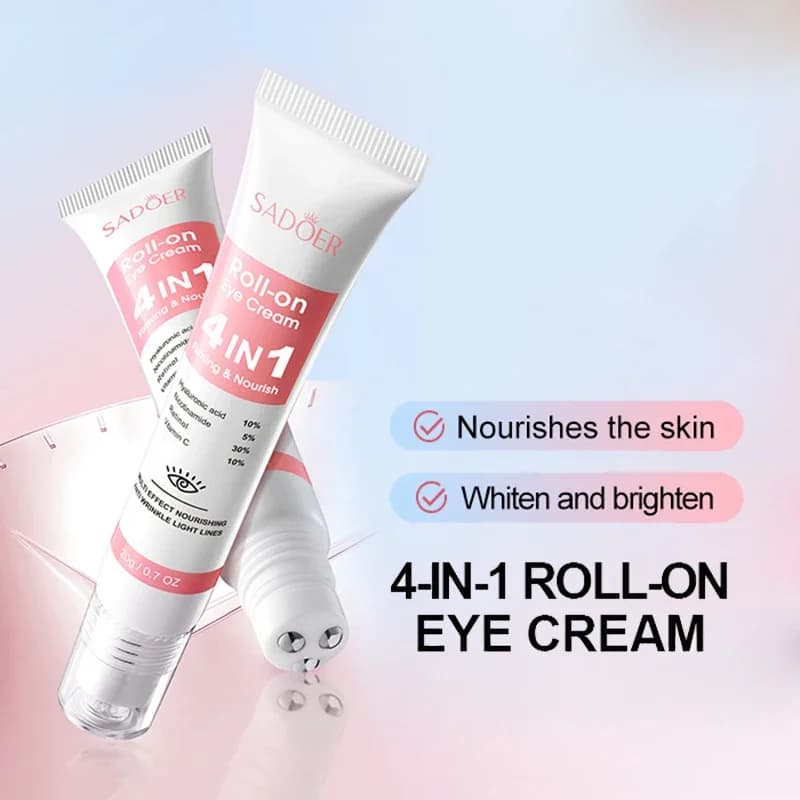 SADOER 4in1 crème hydratante à rouler pour les yeux Anti cernes sacs pour les yeux raffermissant hydratant sérum pour les yeux soins de la peau pour les yeux de beauté