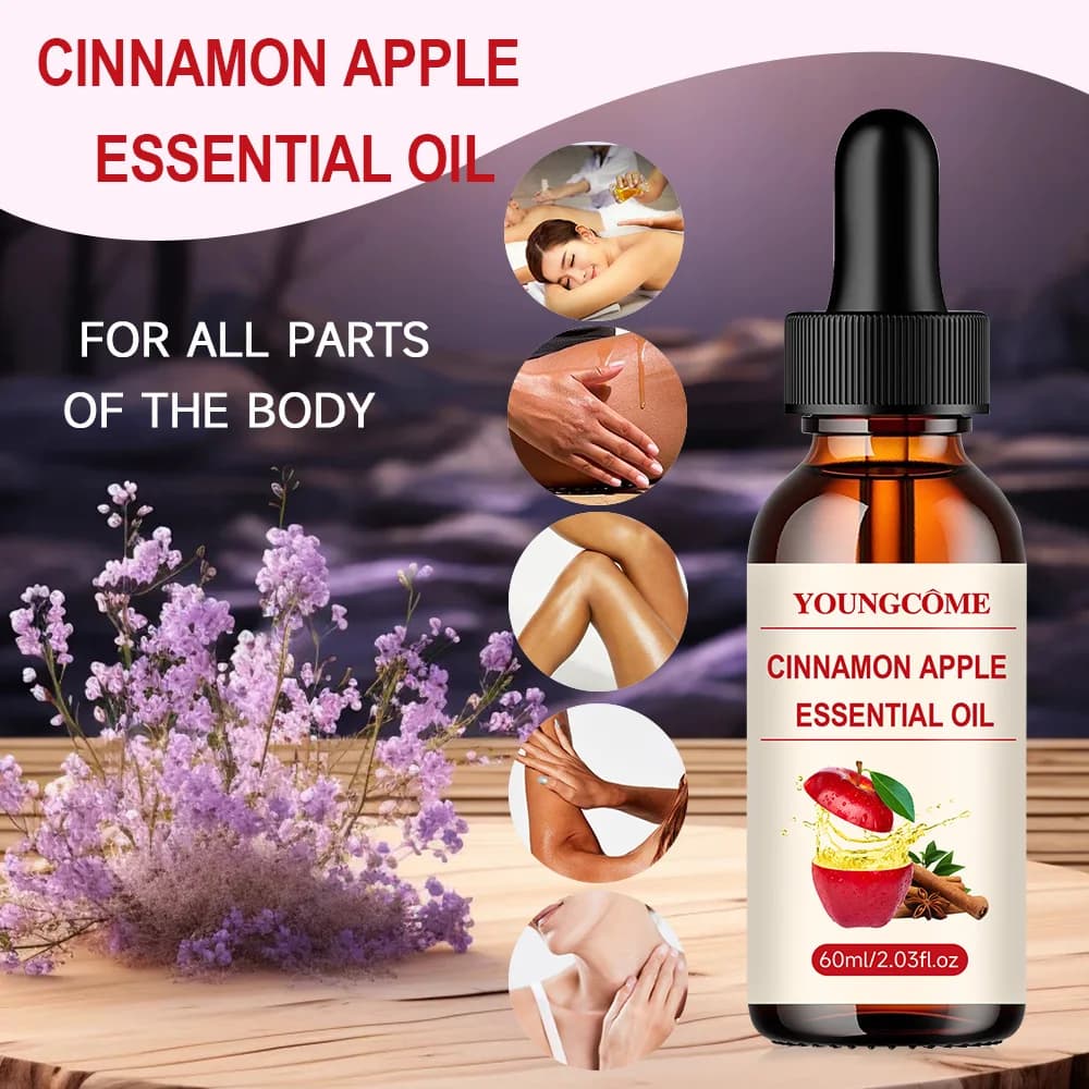 Huile essentielle de pomme de cannelle, huile essentielle de chute de 60ml pour diffuseurs pour la maison, huiles parfumées de bougies pour la fabrication de savon, bombes de bain, Ma