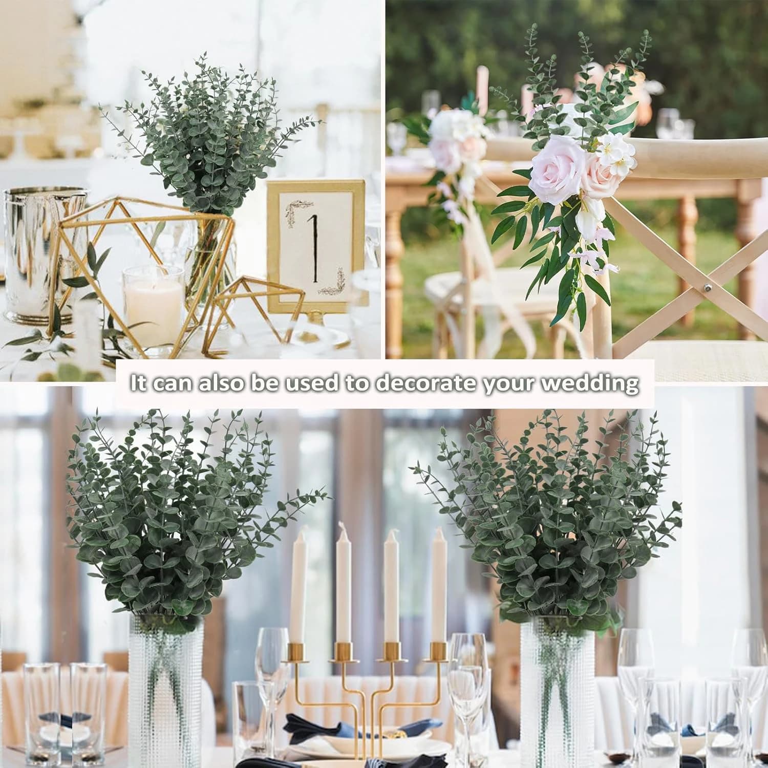Feuilles d'eucalyptus artificielles pour la décoration de vases à la maison