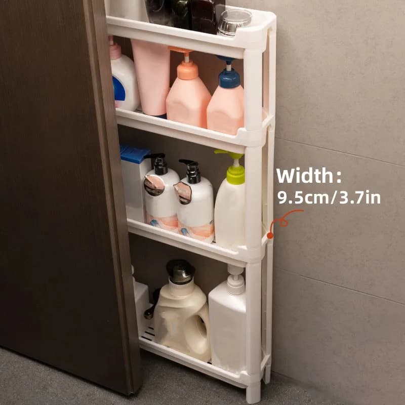 Armoire de rangement derrière la porte, support de rangement pour salle de bain et cuisine, armoire étroite multicouche, gain de place, chariot de rangement