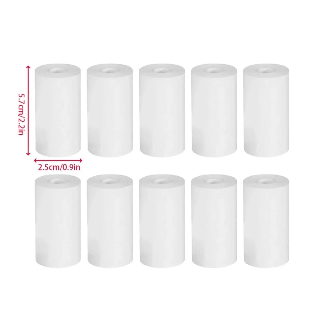 10 rouleaux 57x25 MM papier thermique blanc enfants caméra impression instantanée enfants caméra impression papier accessoires de remplacement pièces