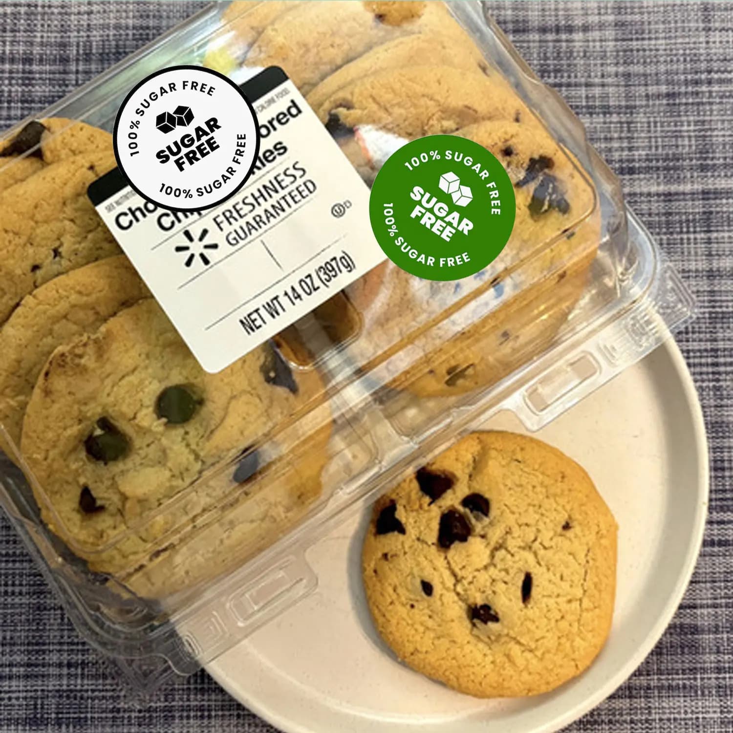 Rouleau d'autocollants sans sucre, 1 rouleau (500 pièces), 0.98x0.98 pouces, conseils alimentaires pour la maison, étiquette Scrapbook, pâtisserie, magasin d'aliments cuits, café, famille quotidienne