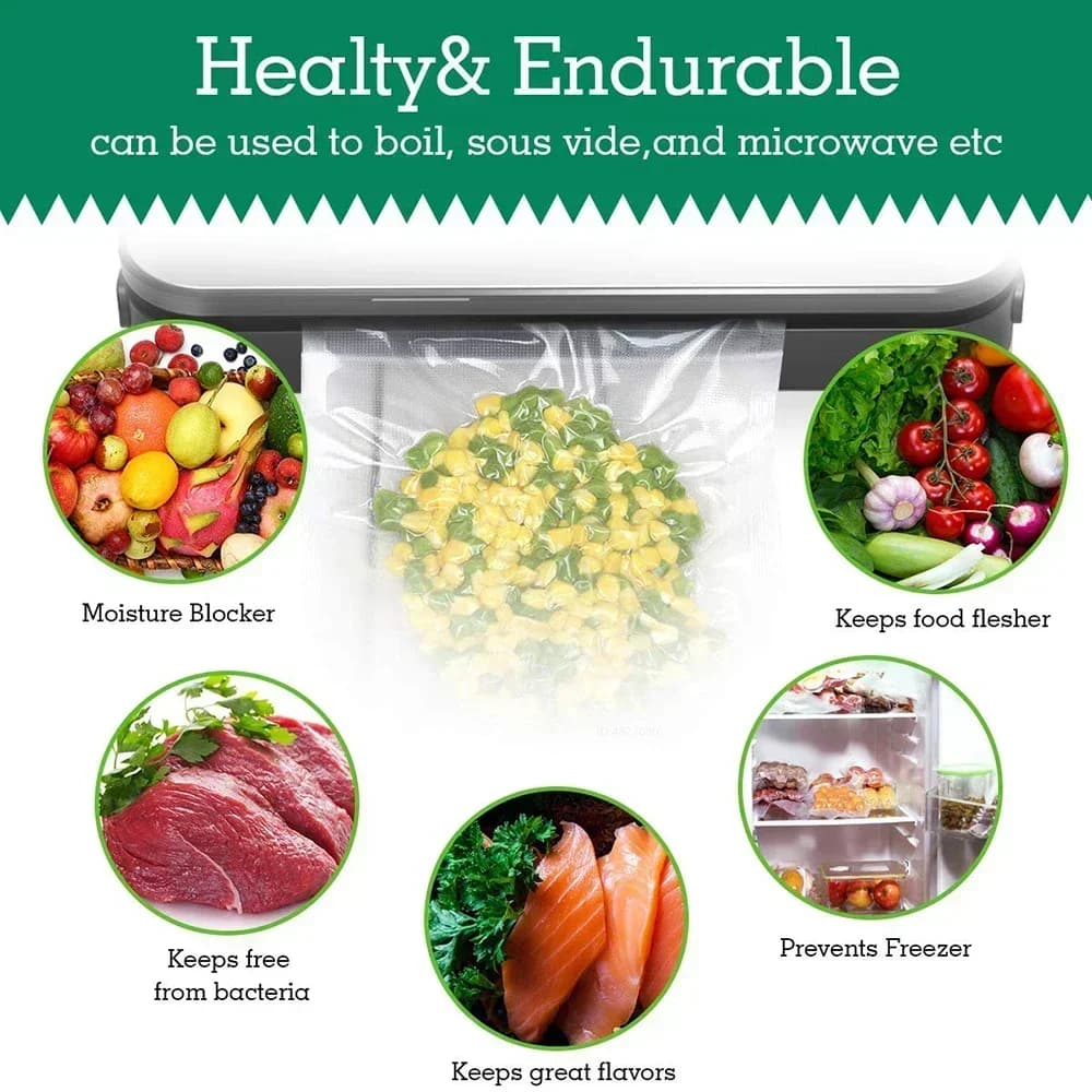 Sacs en rouleau Sous Vide pour Machine d'emballage sous vide, emballage de stockage des aliments, sacs sous vide pour scelleuse sous vide, longueur de 300CM