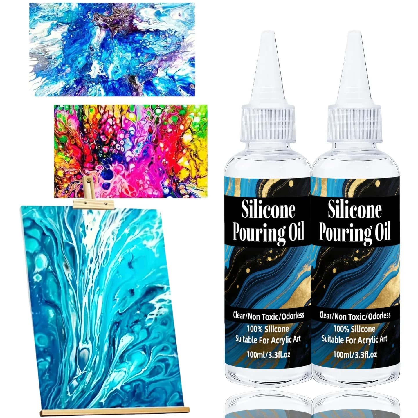 Huile de Coulée en Silicone - Medium Transparent pour Création de Cellules - Approuvé par les Artisans de Fluid Art