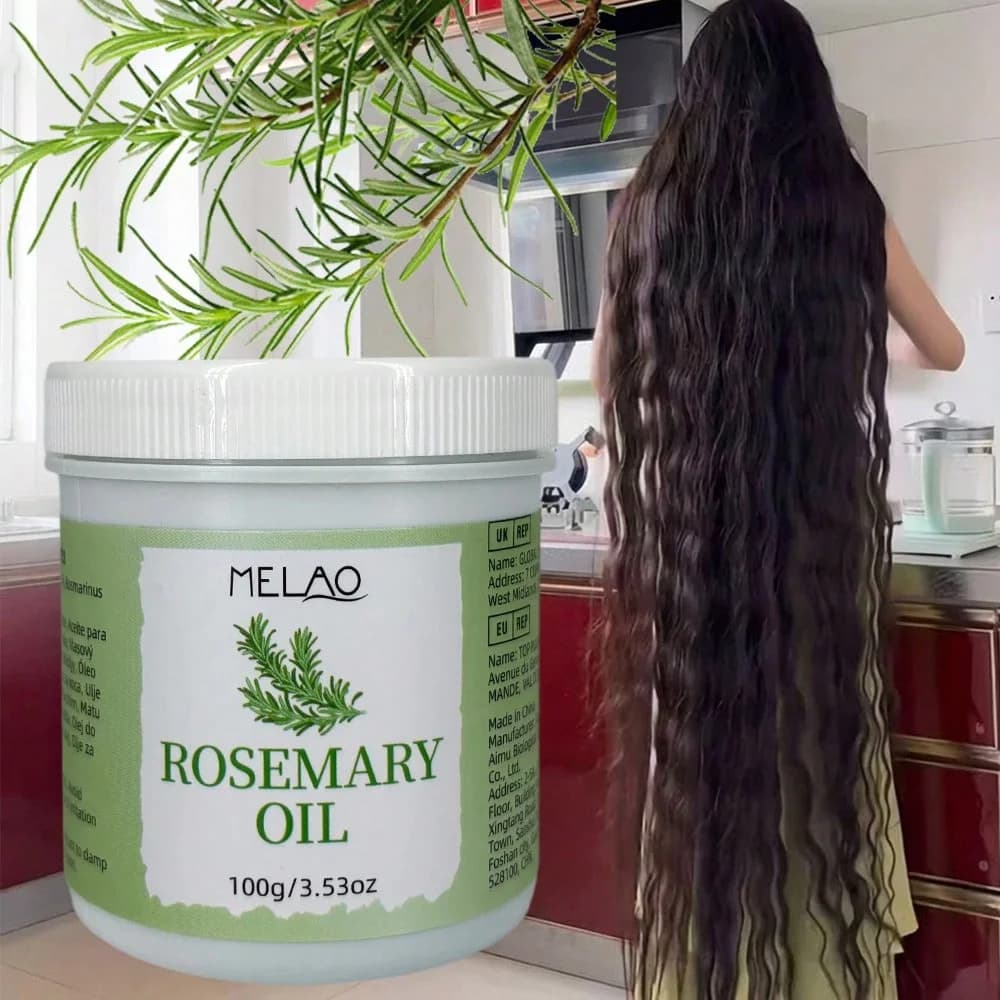 Huile de romarin pour cheveux, huile de romarin pure MELAO, nourrit le cuir chevelu et renforce les cheveux, favorise la santé des cheveux, ajoute de la brillance et de la douceur