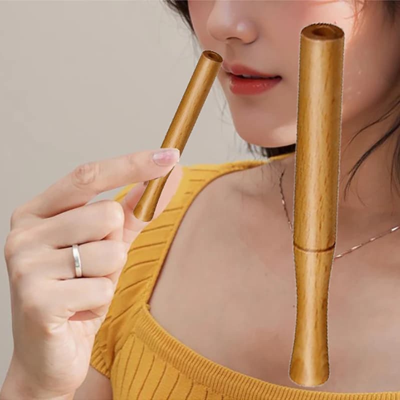 Inhalateur d'aromathérapie pour huiles essentielles, bâton d'inhalateur pour arrêter de fumer, diffuseur personnel en bois pour huiles essentielles avec tiges de fibres