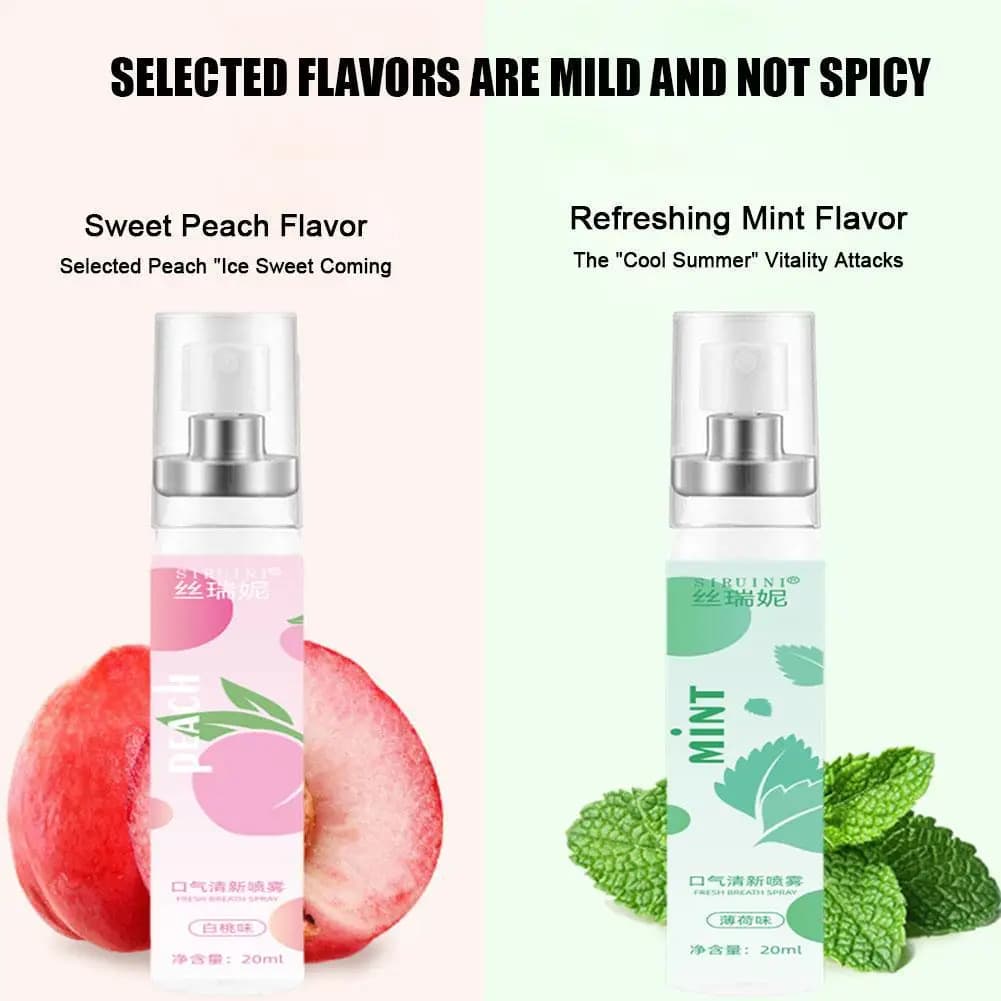 Spray rafraîchissant pour l'haleine longue durée 20 ml, saveur fruitée menthe, ingrédients menthe haute énergie, produits d'hygiène bucco-dentaire, rafraîchisseur d'haleine