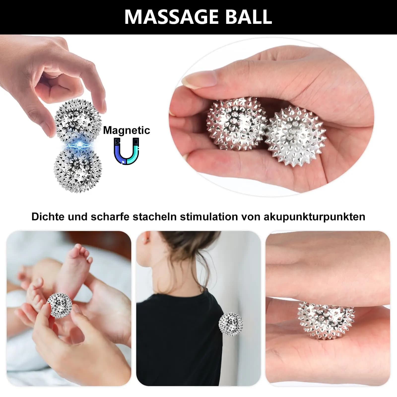 Rouleau de massage texturé pour les doigts et les muscles des mains, masseur de paume par acupression avec boutons ABS pour soulager la raideur