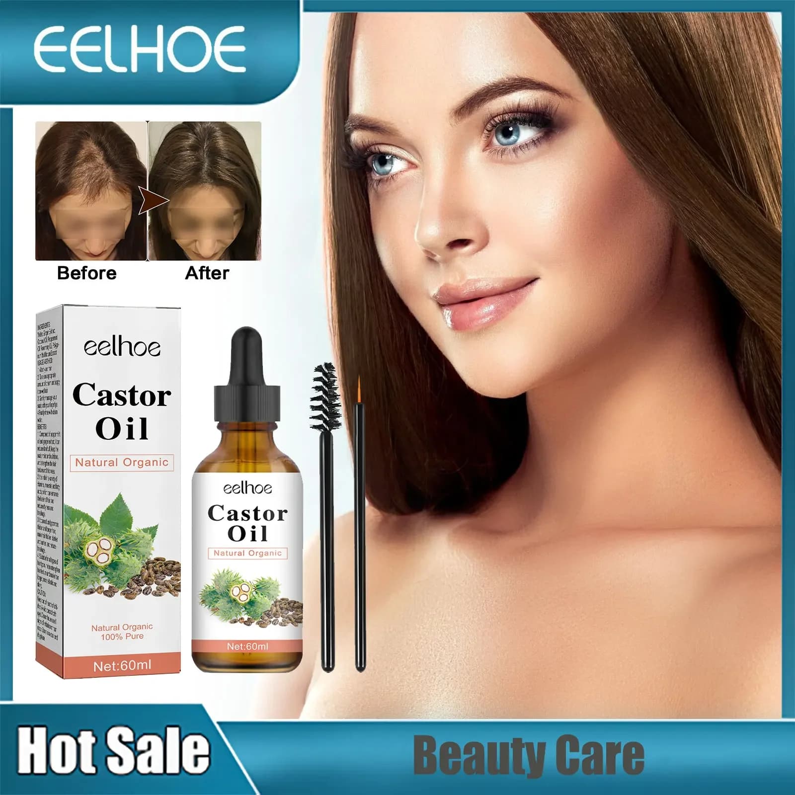 EELBath-E-Huile essentielle pour la croissance des cheveux, traitement nourrissant du cuir chevelu, anti-chute de cheveux, huile de ricin, sérum de beauté et de santé, réparation des cheveux abîmés