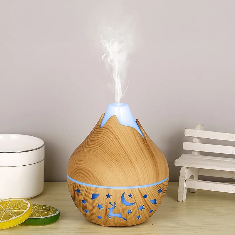 Pulvérisateur ultrasonique à brume fraîche USB, huile essentielle, parfum, Mini humidificateur d'air à Grain de bois pour la maison, diffuseur d'arôme d'air électrique, 200ml