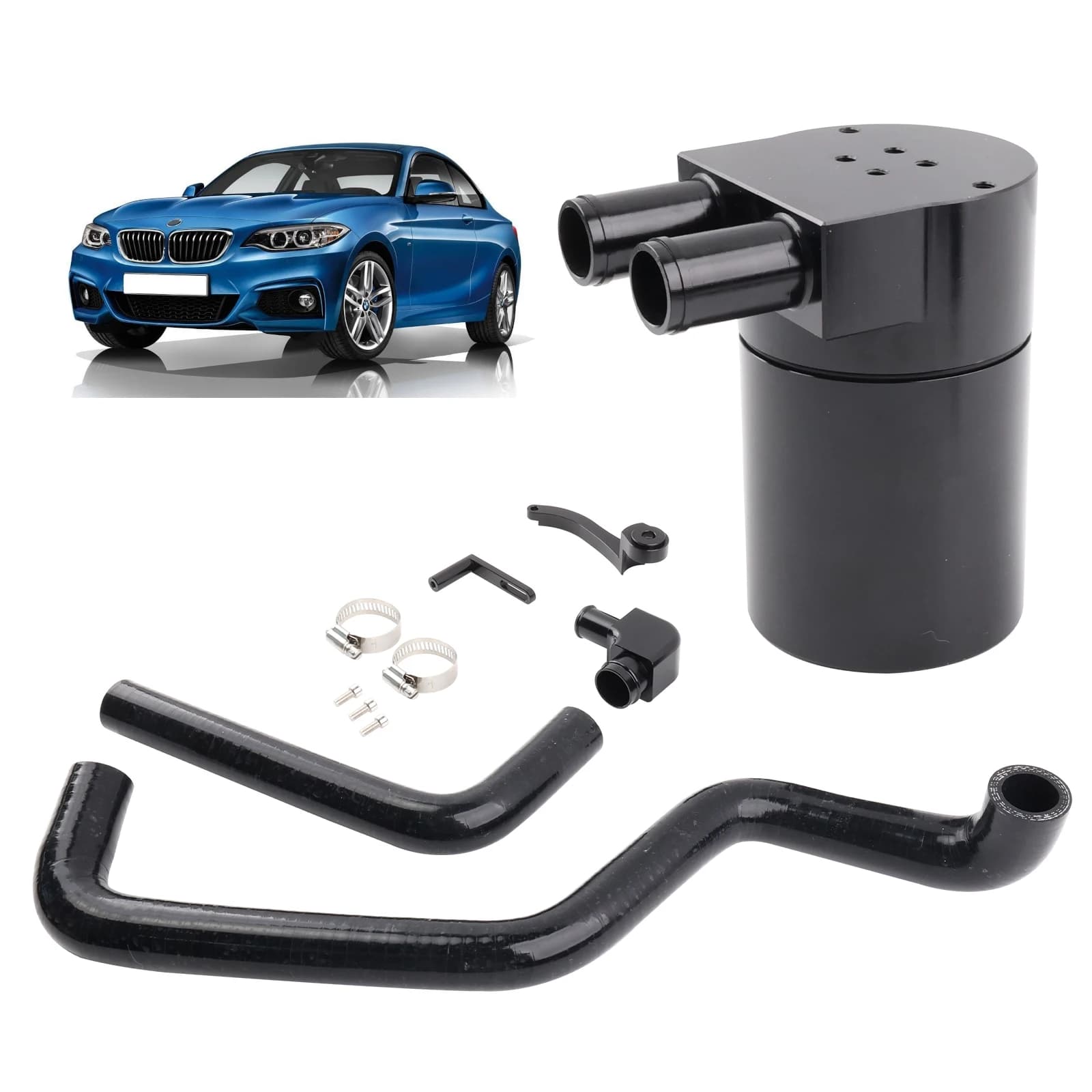 Réservoir de récupération d'huile à double déflecteur avec support de tuyau pour BMW F20 F21 F22 F23 F30 F34 F32 F33 F36 130i 120i 125i 135i B46 B48