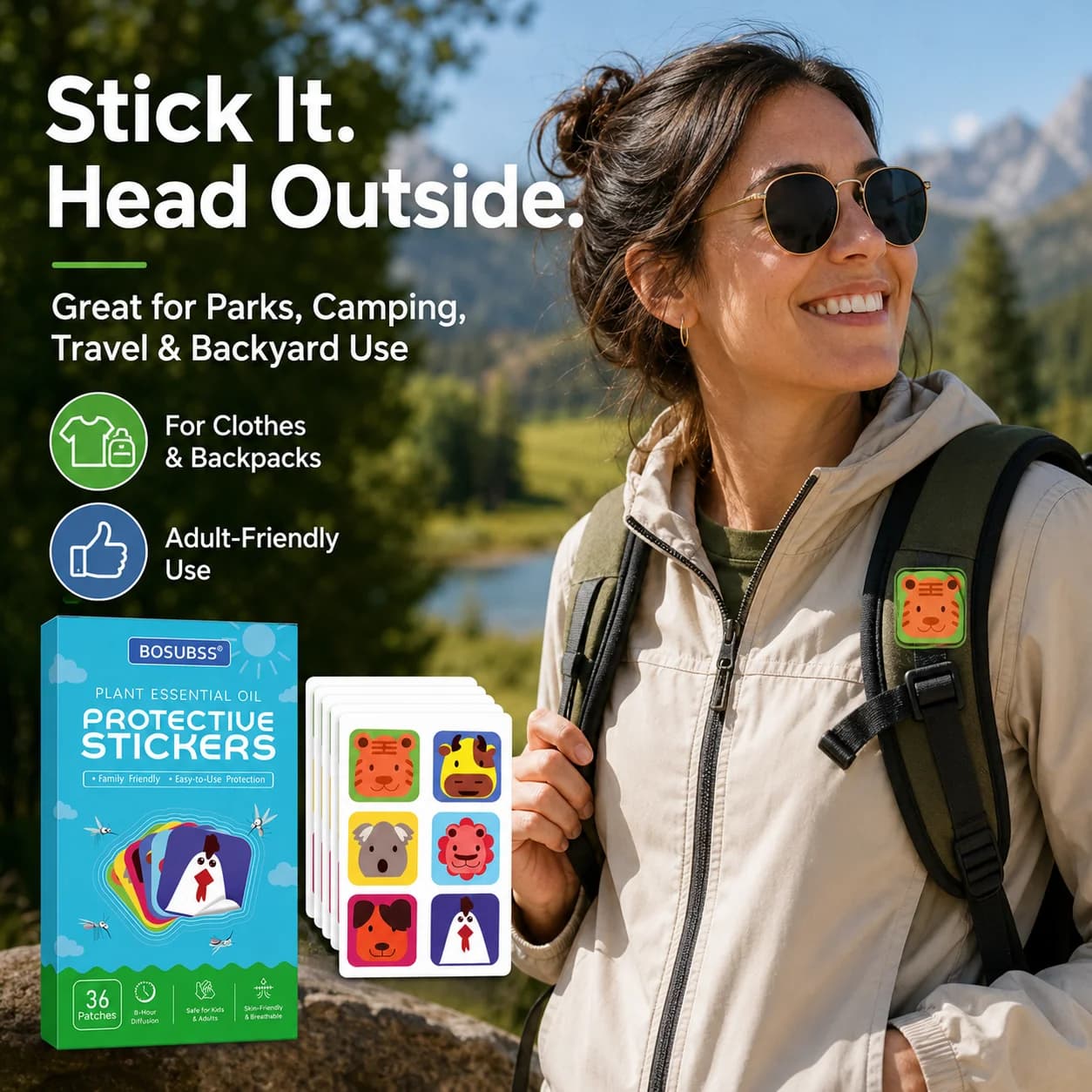 Patch anti-moustiques portable à base d'huiles essentielles, idéal pour le camping en plein air, la randonnée, l'usage quotidien et la protection à domicile