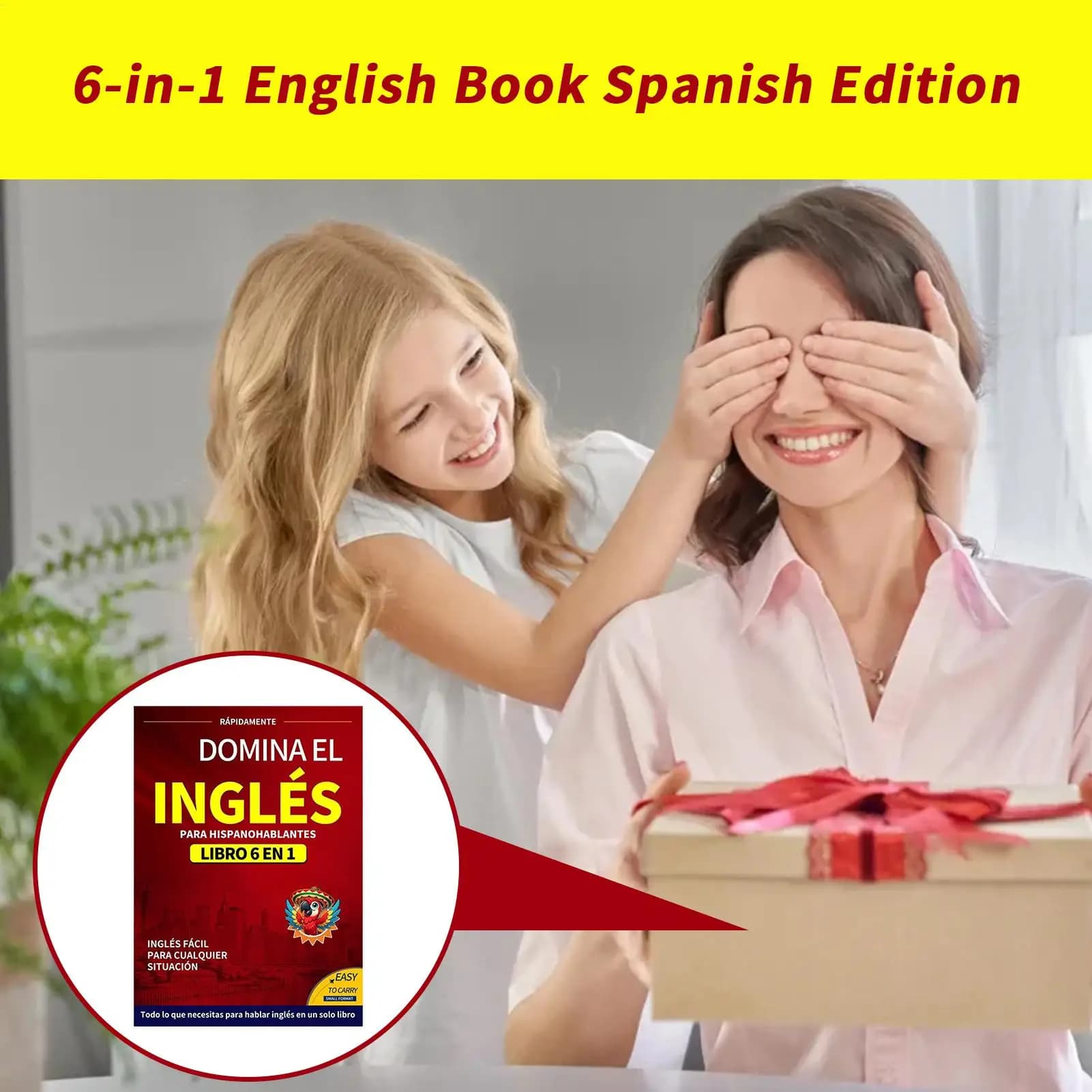 Livre d'anglais pour débutant 6 en 1, édition espagnole, cahier d'exercices d'anglais, dictionnaire d'apprentissage des langues facile, fournitures d'étude pour l'école de lecture