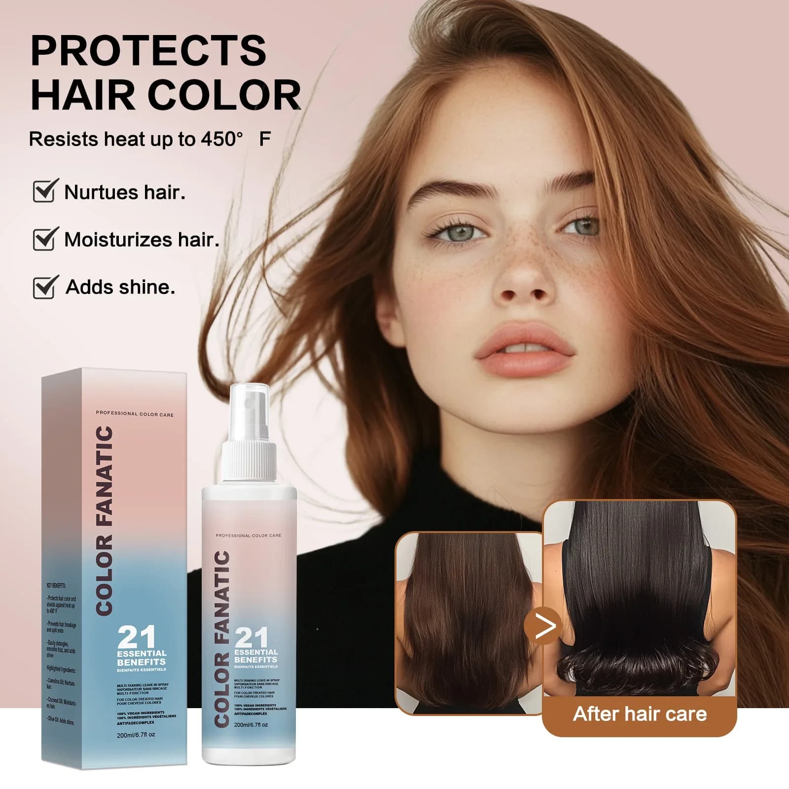 Spray de Protection thermique pour cheveux sans lavage