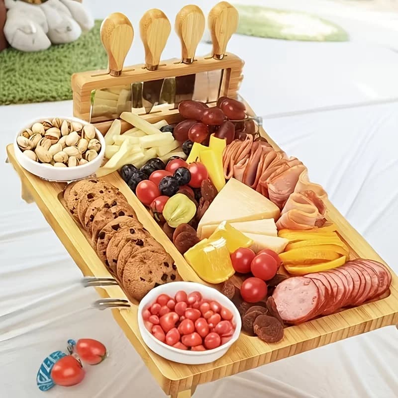Planche à fromage en bambou, planche à fromage créative, ensemble de vaisselle, plateau à fromage, planche à découper en bois